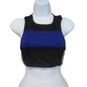 LF The Brand Top Womens Small Racerback Blue Black Crop